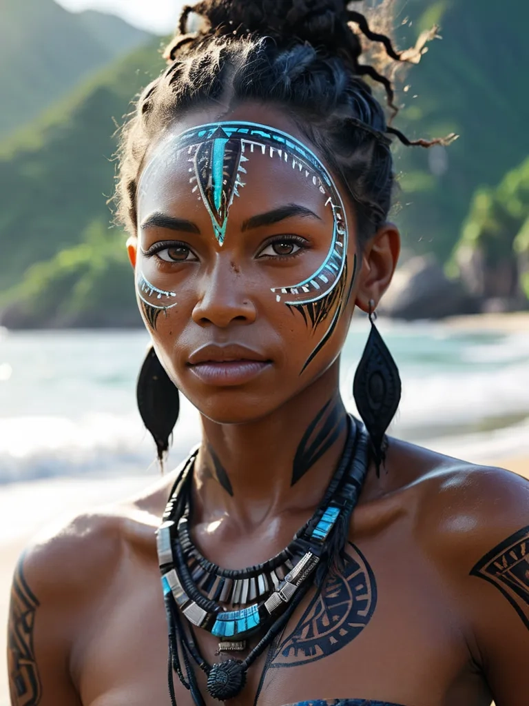 Tribal Paintings with Mohawk XL :: AI Art by evevalentine2017 :: Tungsten