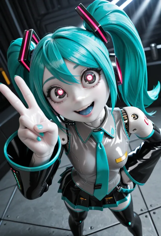 Hatsune Miku Android :: AI Art by lynodie :: Tungsten